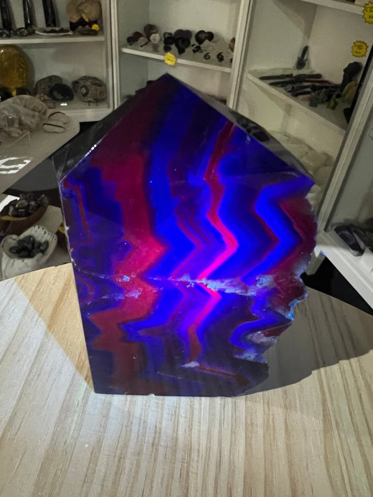 Black Fluorite Slab / Tower (UV Reactive)