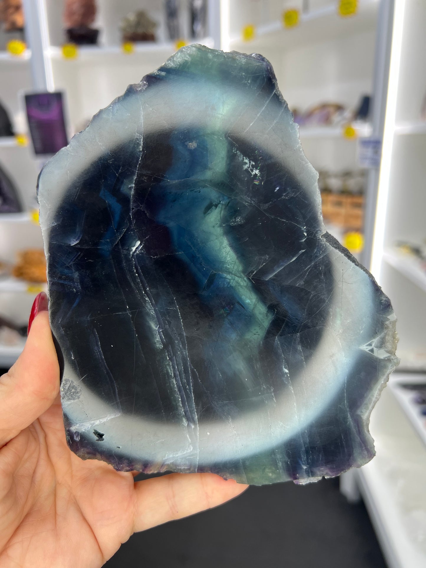 Black Fluorite Slab (UV Reactive)