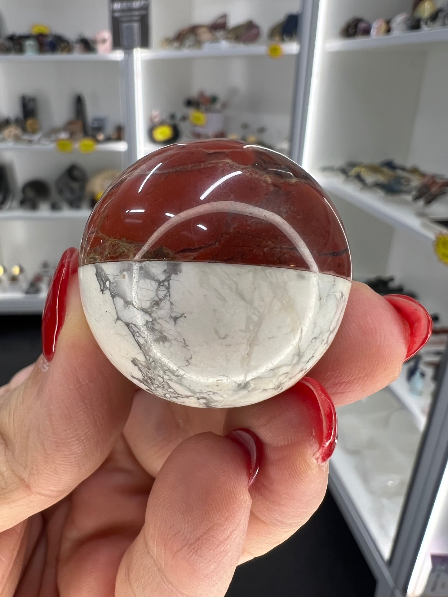 Red Jasper / Howlite Pokeball
