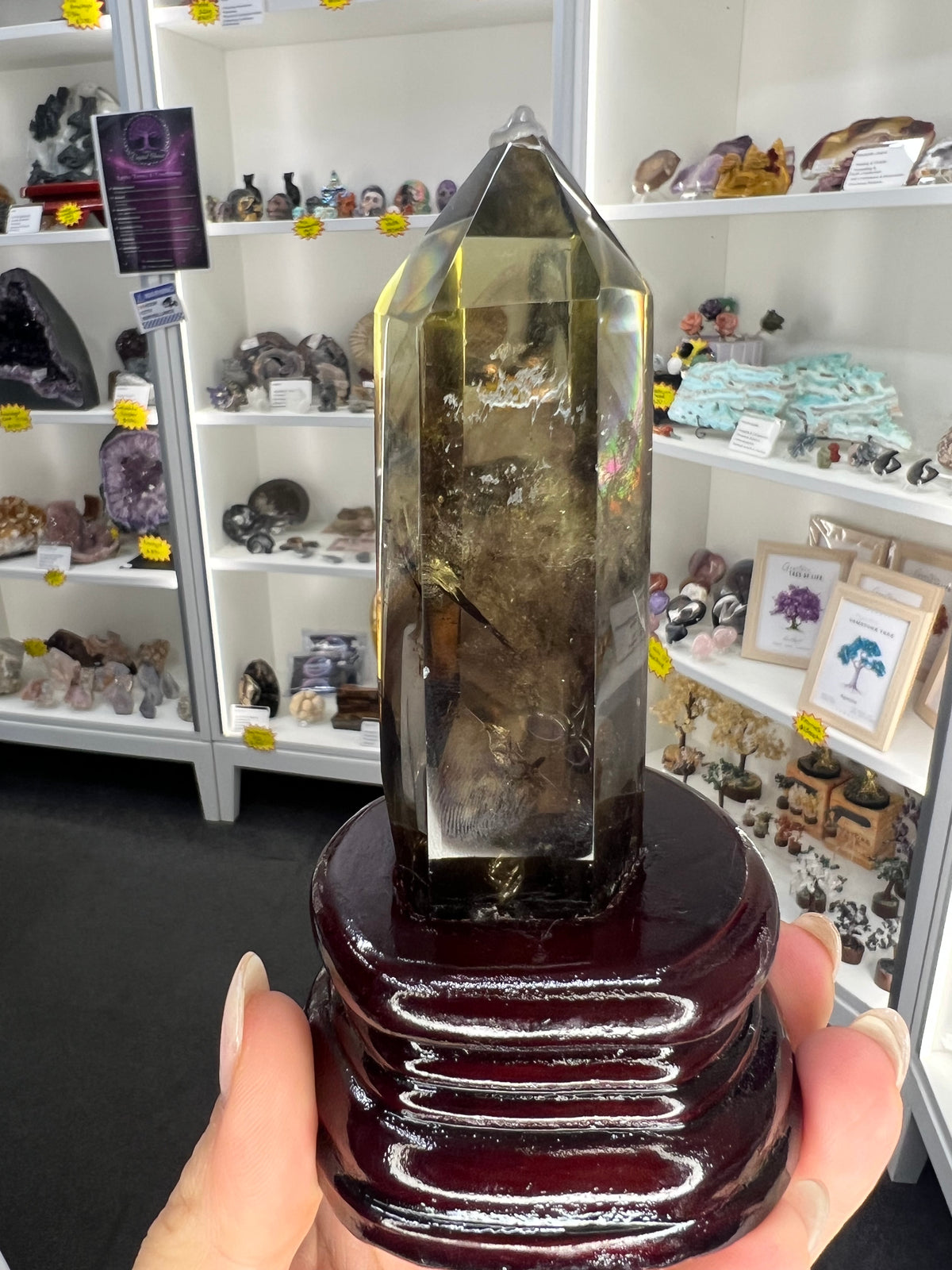 Smoky Citrine Tower on Stand