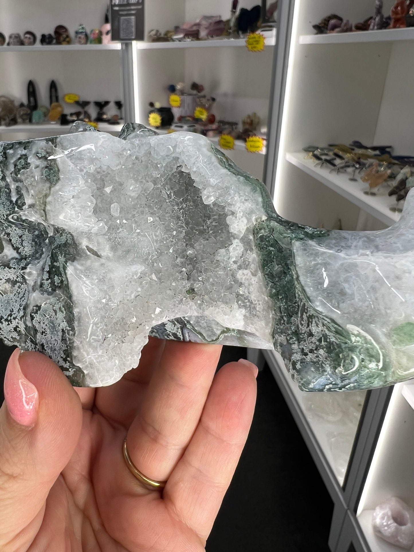 Moss Agate Dragon Head