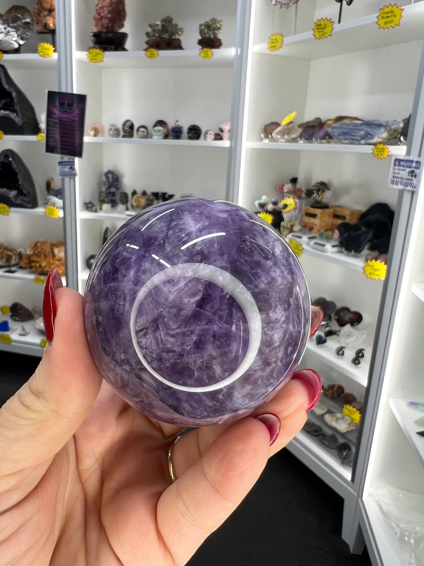 Chevron / Dream Amethyst Sphere with Stand