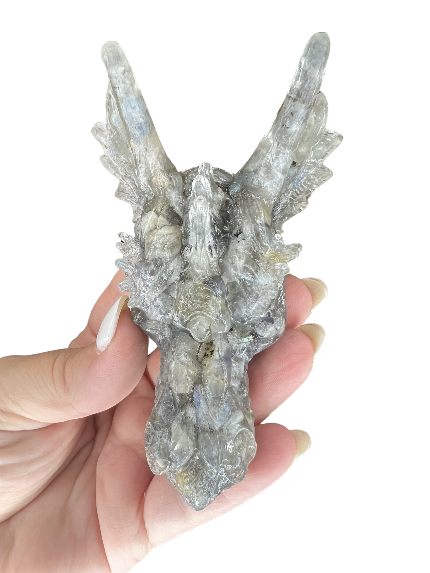 Labradorite in Resin Dragon Head