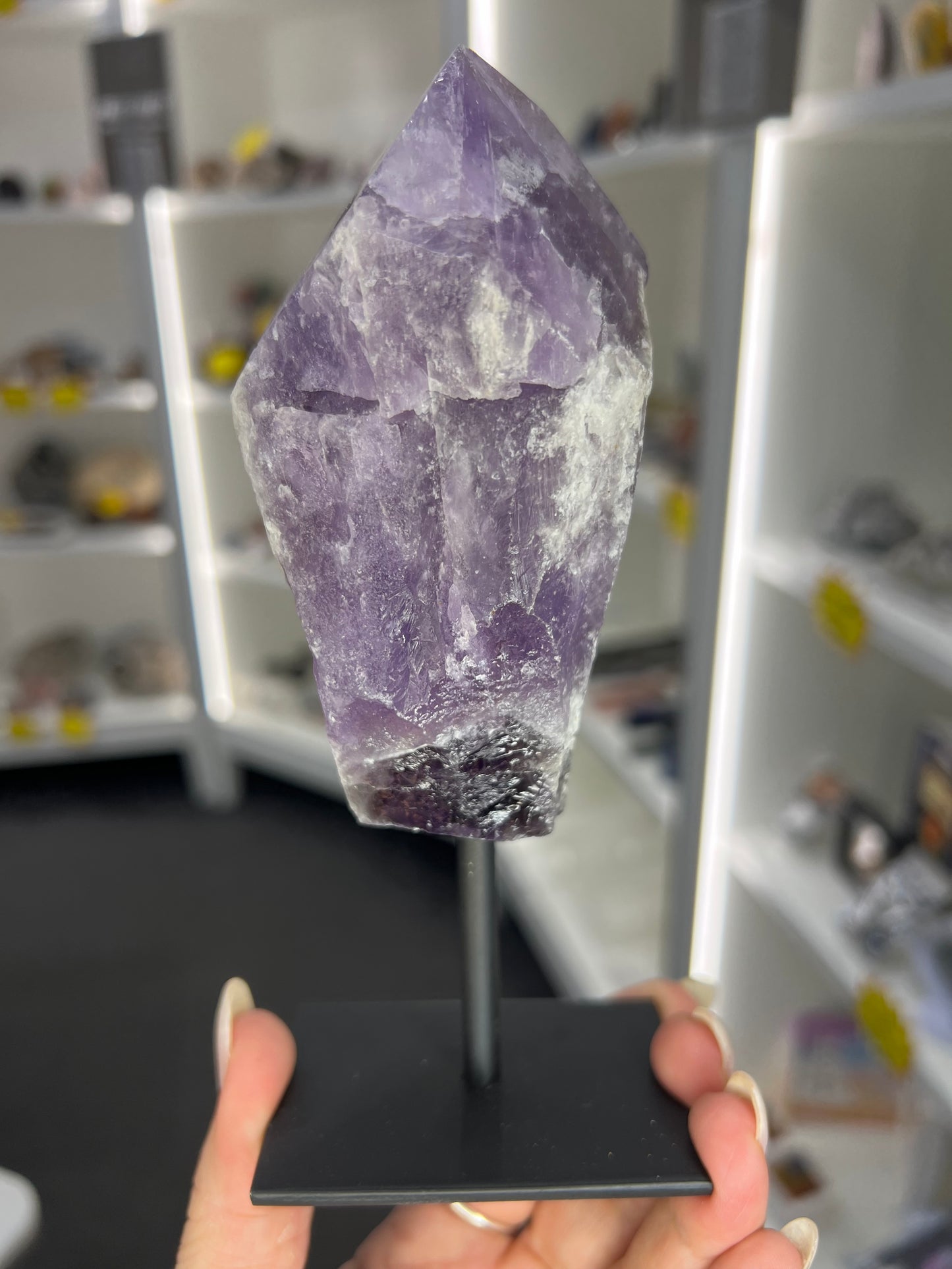 Amethyst Point on Stand