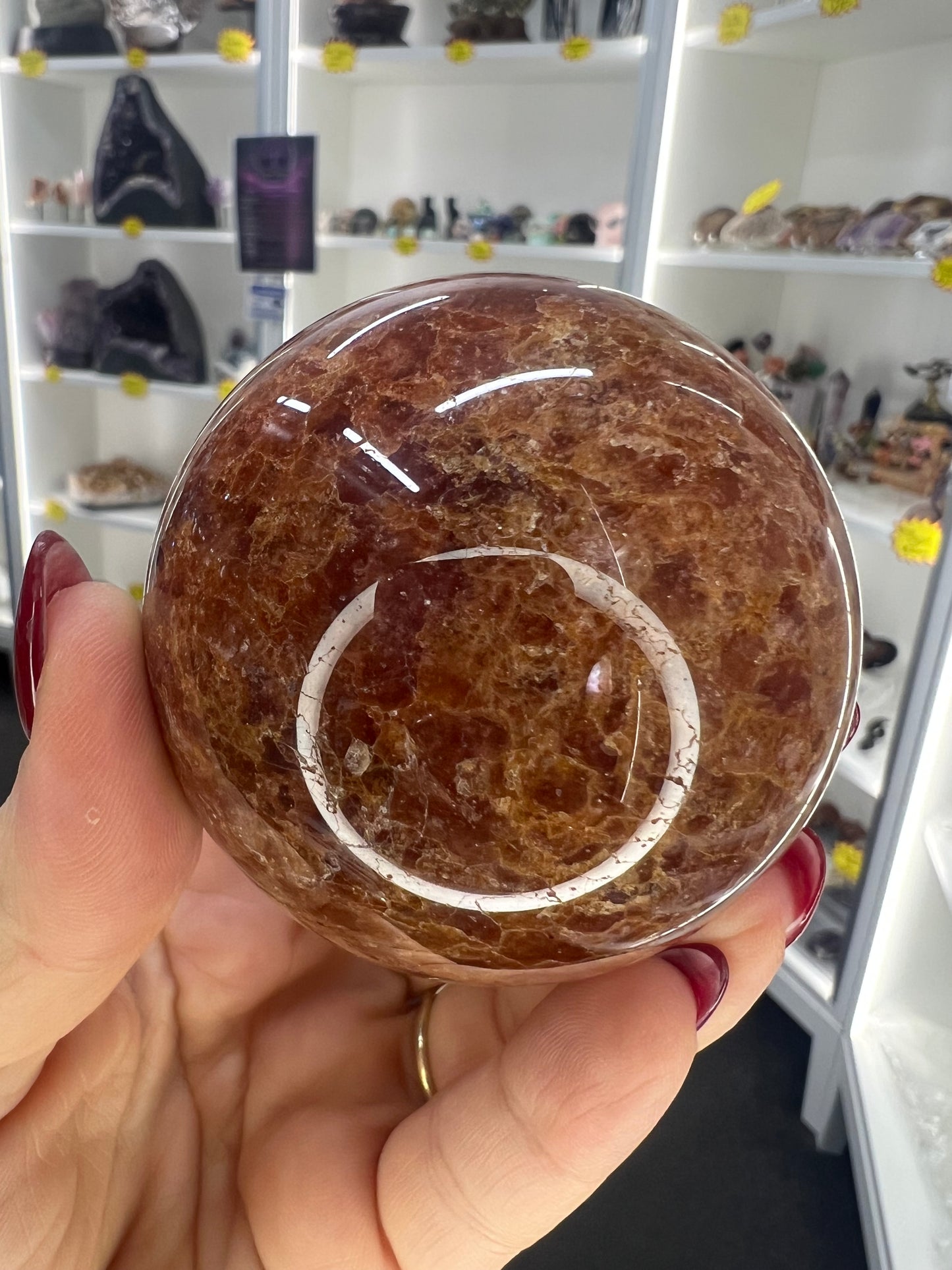 Golden Strawberry Quartz Sphere with Stand