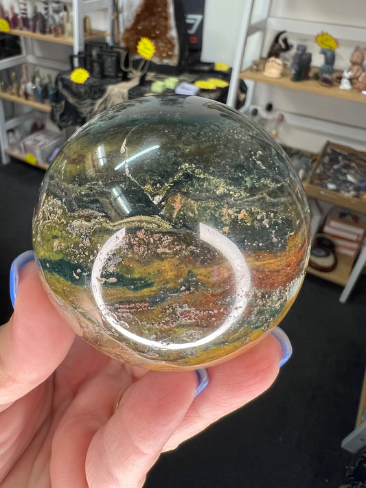 Bloodstone Sphere with Stand