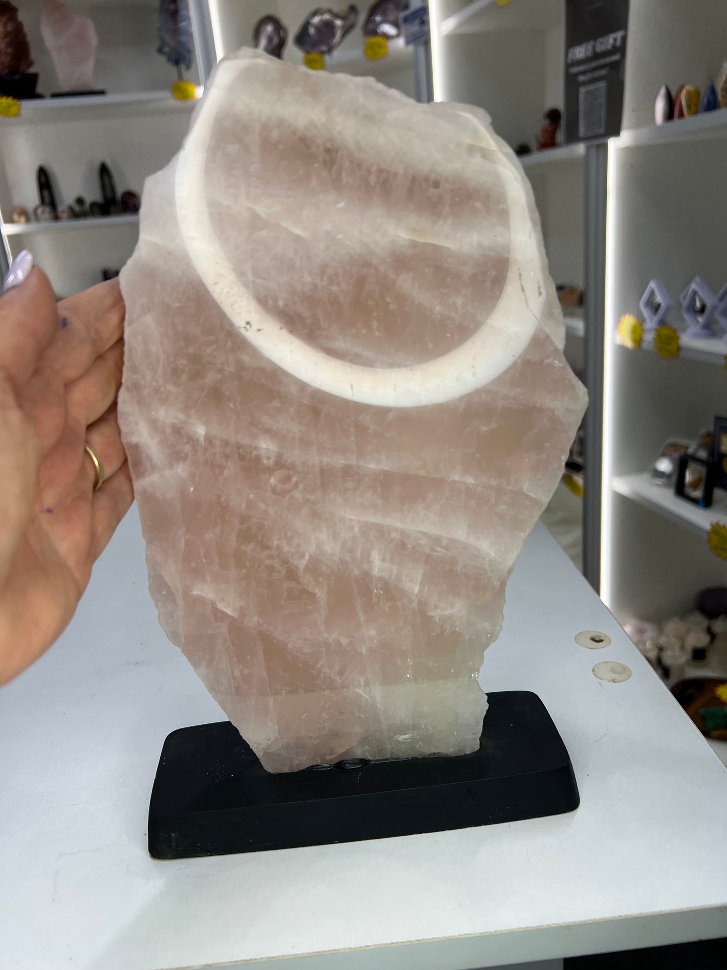 Rose Quartz Slab on Base