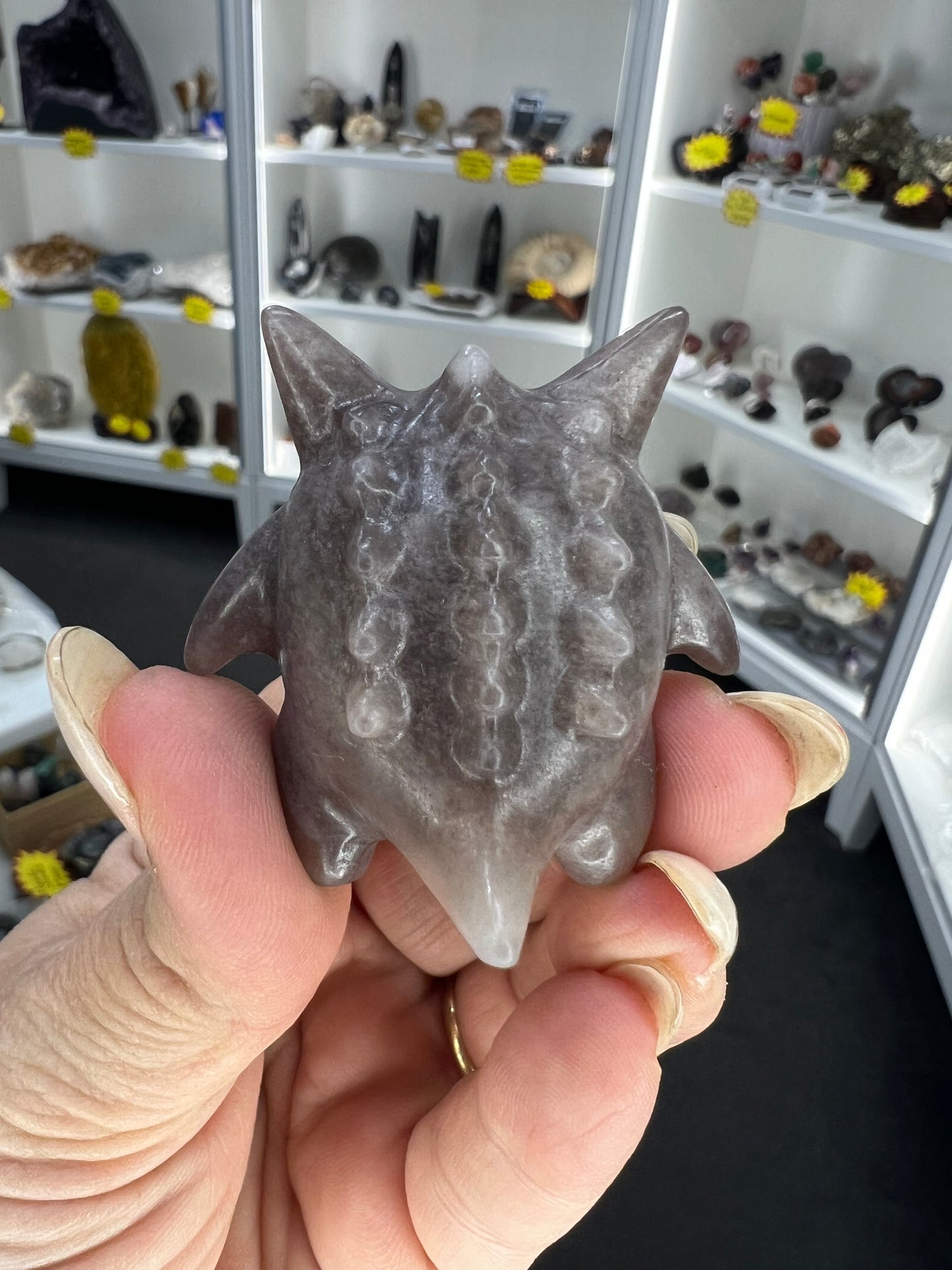 Lepidolite Character Carving