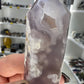 Black Flower Agate Tower