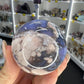 Blue Flower Agate Sphere on Stand