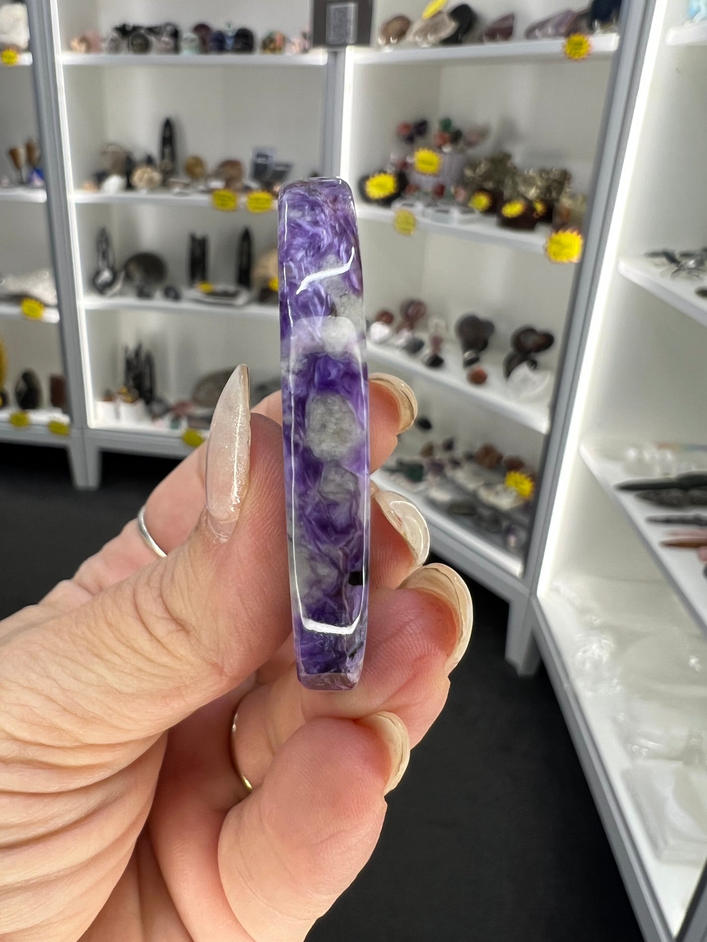 Charoite Disk on Stand