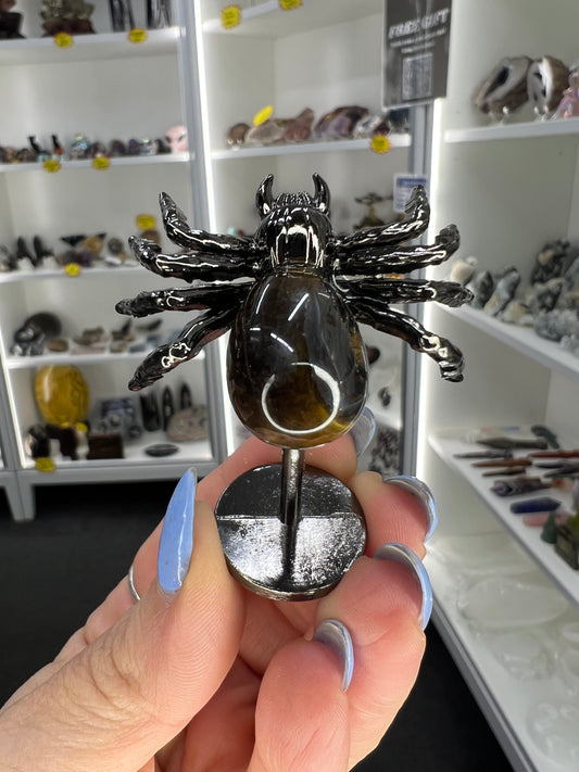 Tigers Eye Spider on Stand