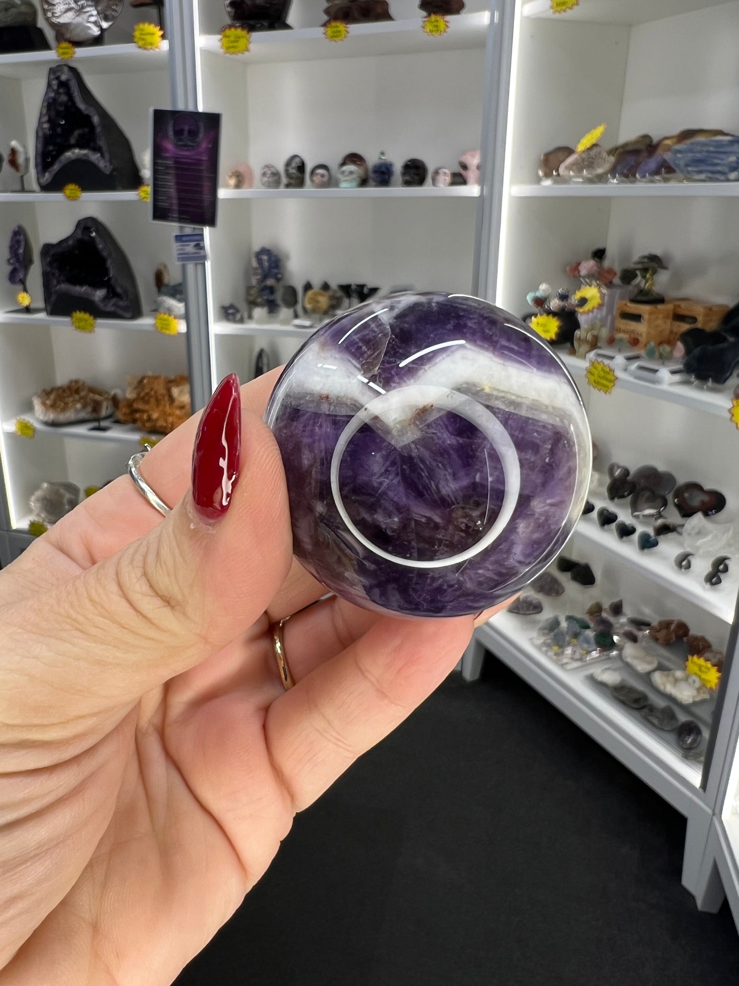 Chevron / Dream Amethyst Sphere with Stand