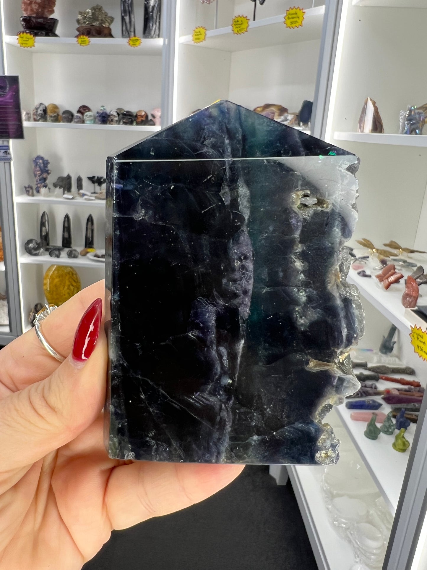 Black Fluorite Slab / Tower (UV Reactive)
