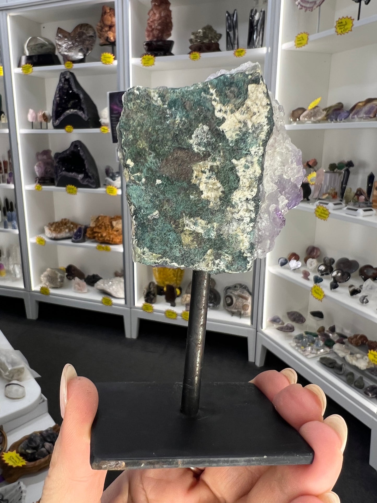 Amethyst Cluster Specimen on Stand