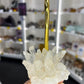 Clear Quartz Cluster on Gold Swan