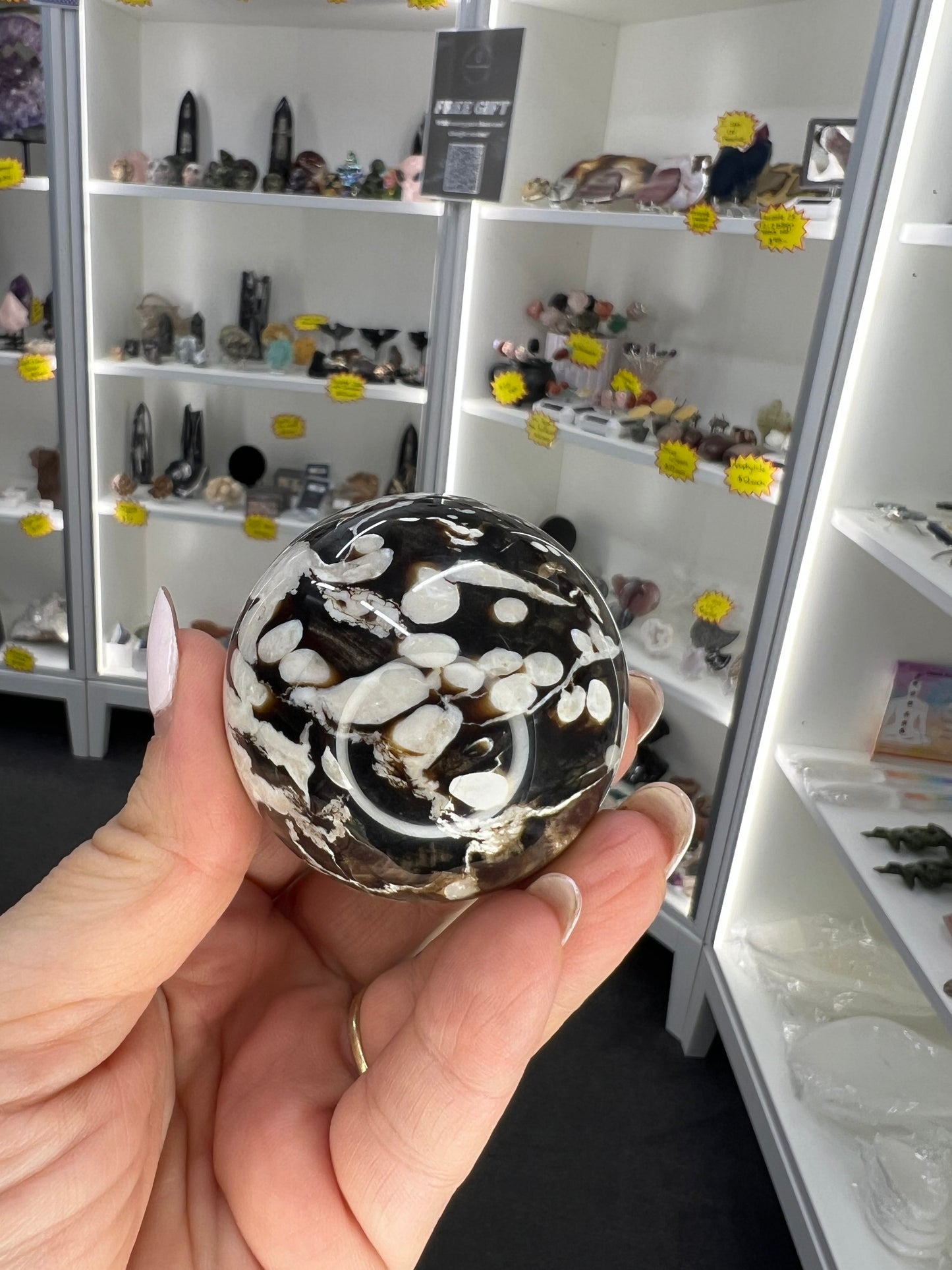 Peanutwood Jasper Sphere on Stand