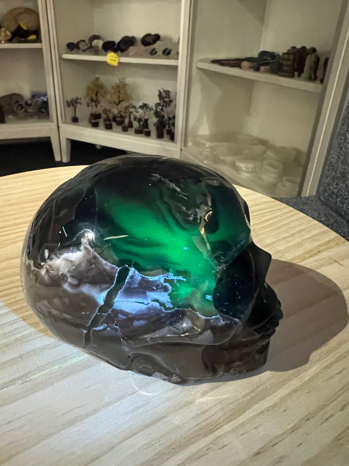 Volcano Agate Skull (UV Reactive)