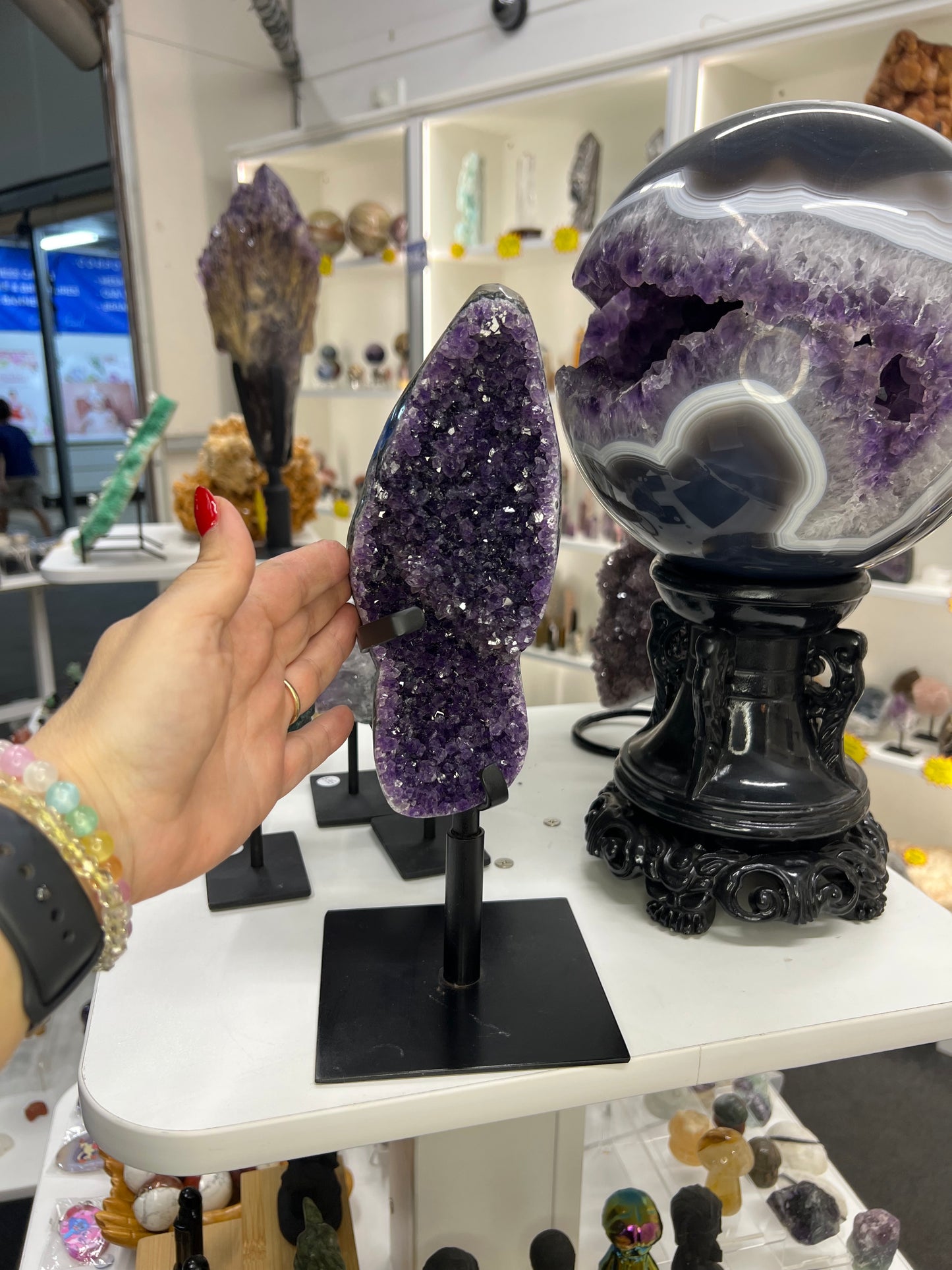 Amethyst Cluster on Rotating Stand