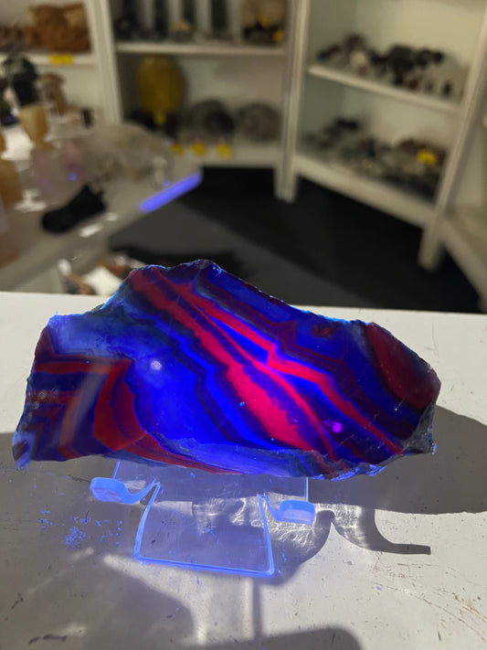 Black Fluorite Slab (UV reactive)