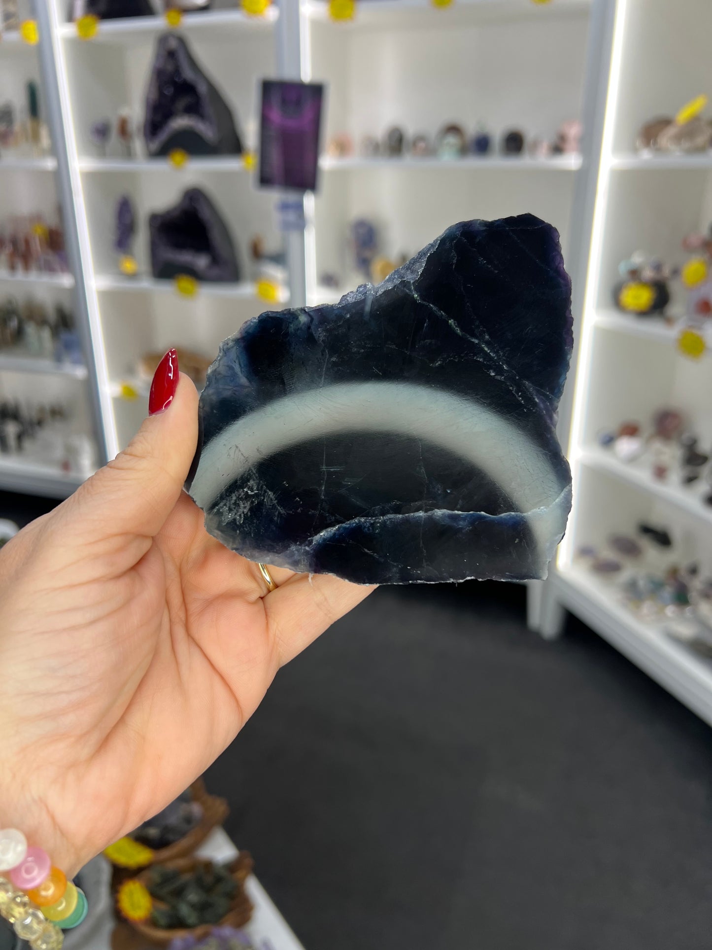 Black Fluorite Slab (UV reactive)