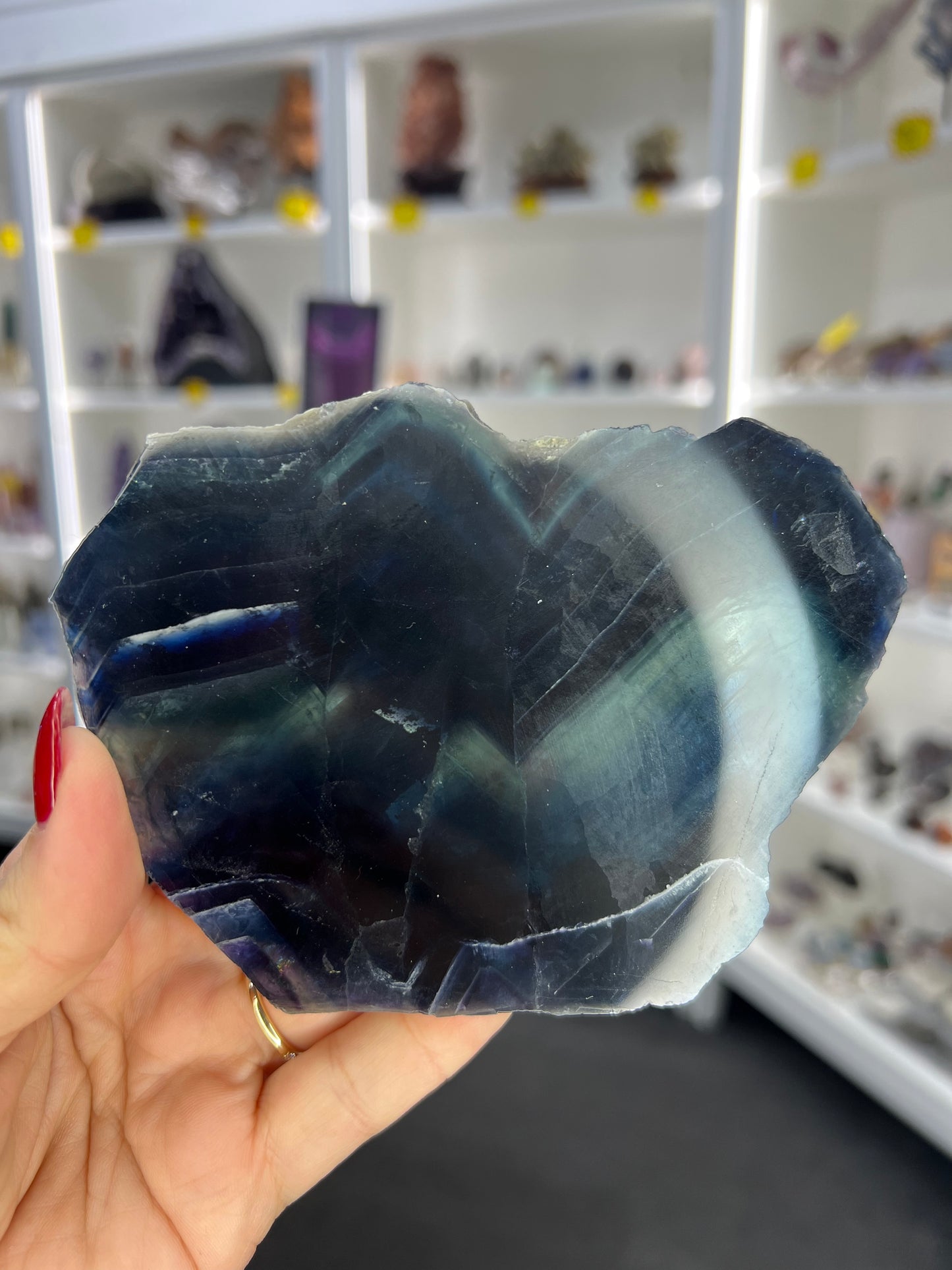 Black Fluorite Slab (UV reactive)