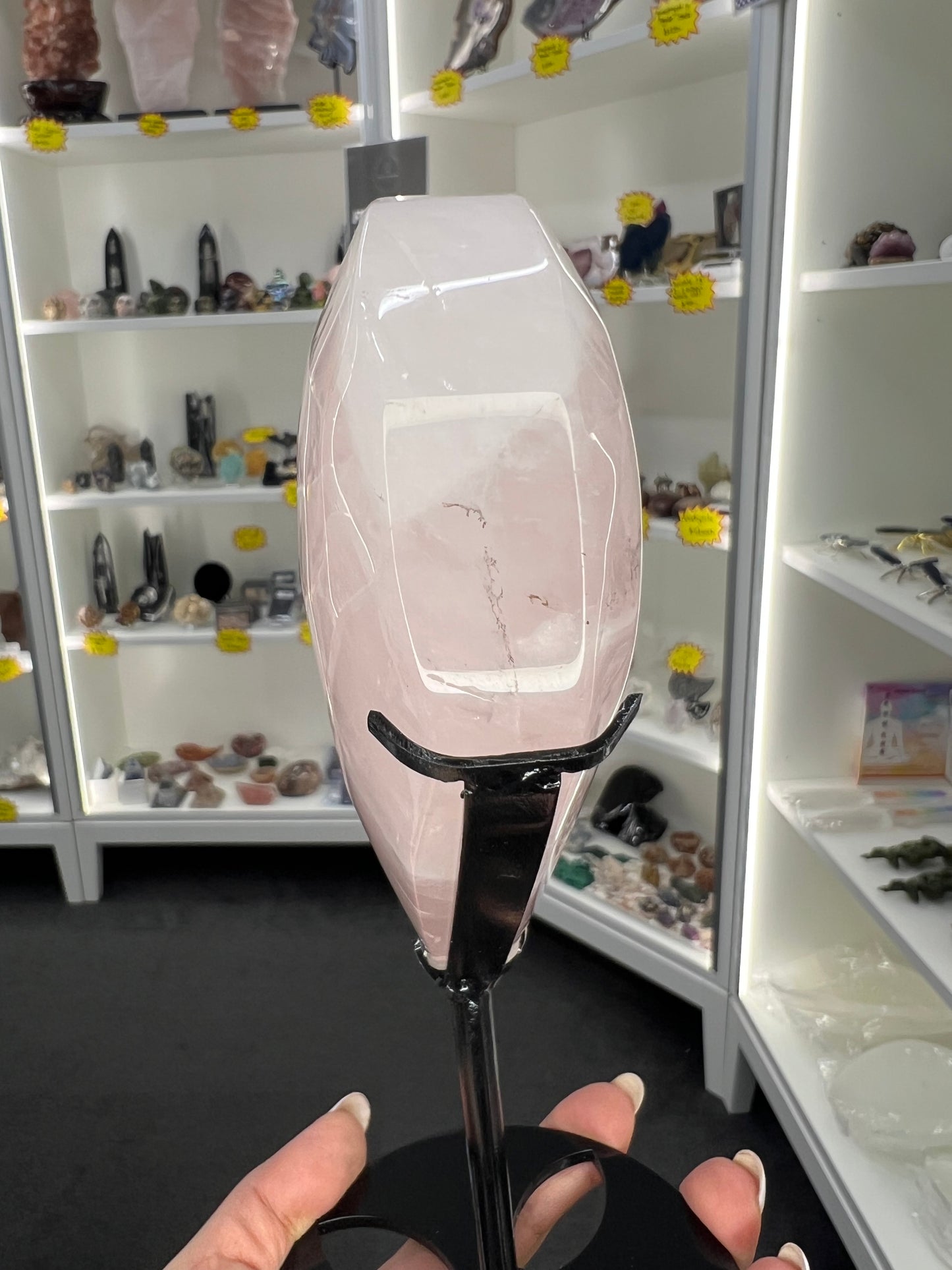 Rose Quartz Heart on Stand