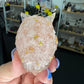 Rose Quartz in Resin Owl