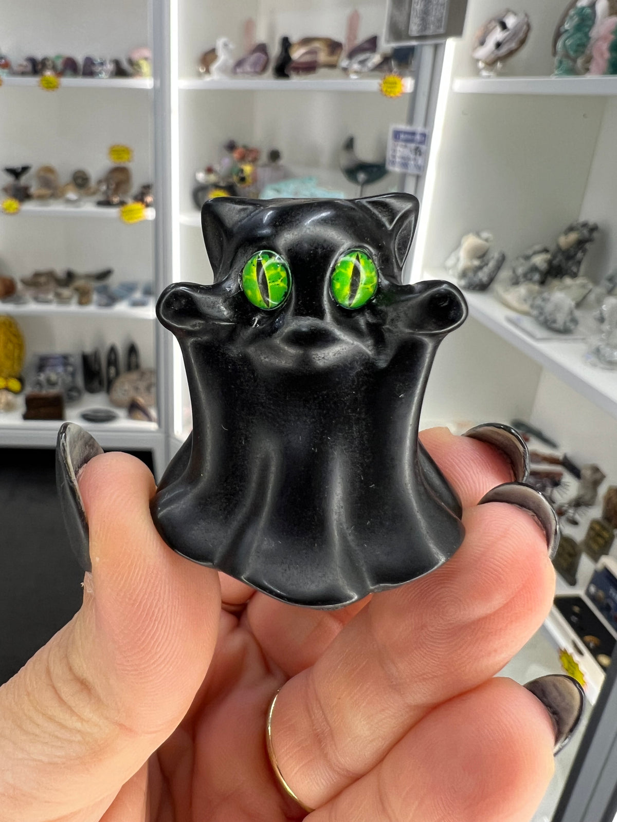Black Obsidian Ghost Cat
