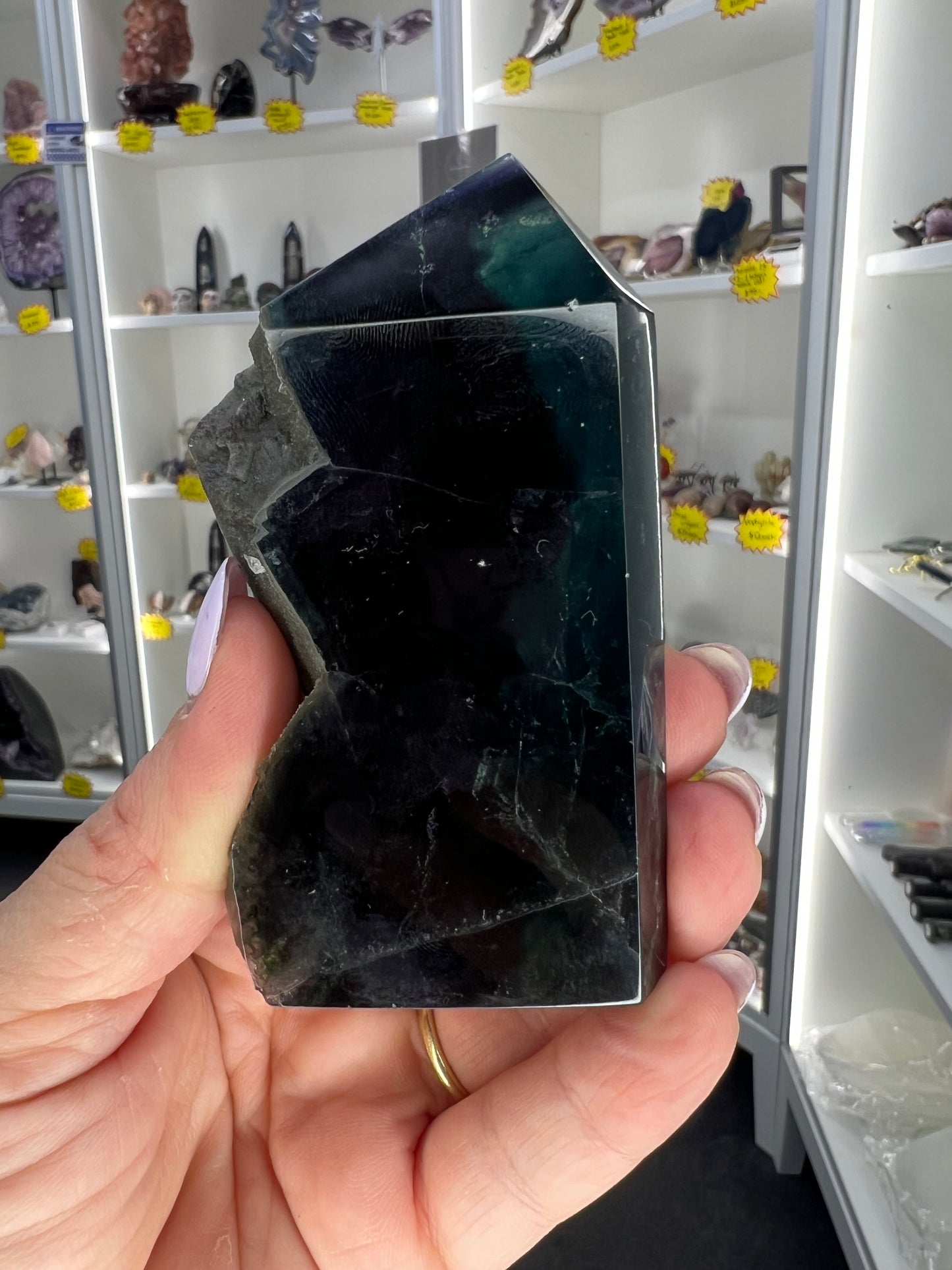 Black Fluorite Tower (UV Reactive)