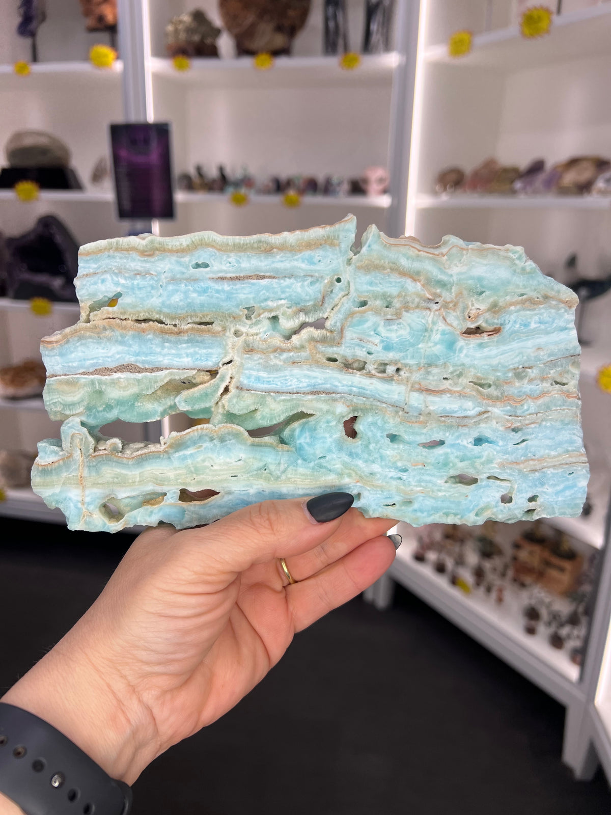 Hemimorphite Slab with Stand