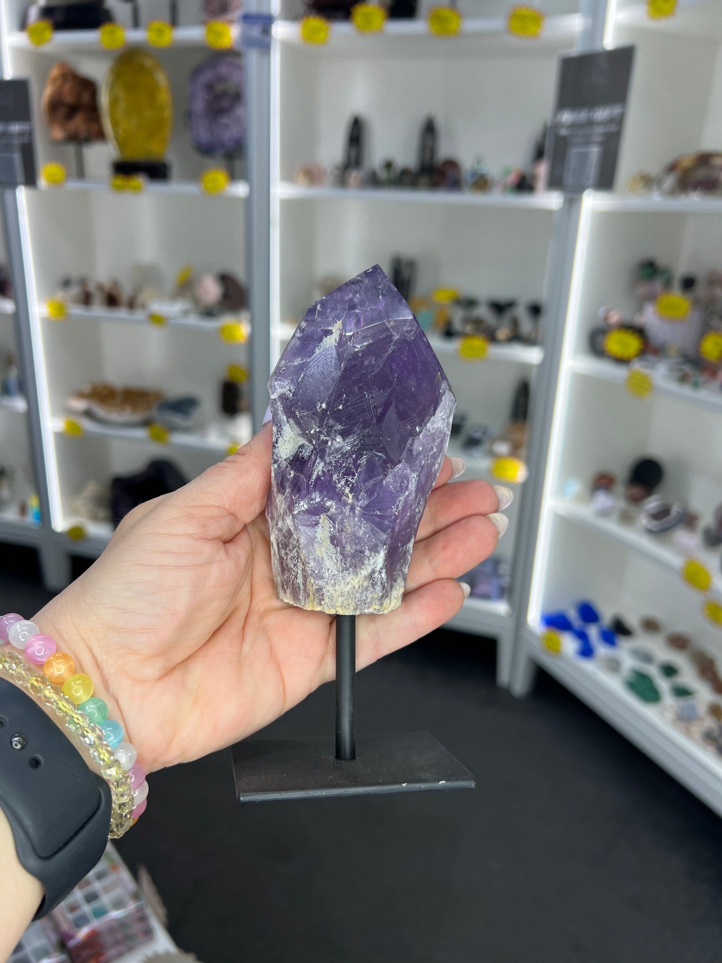 Amethyst Point on Stand