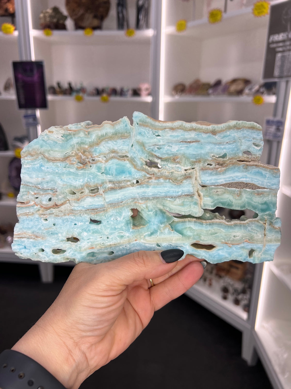 Hemimorphite Slab with Stand