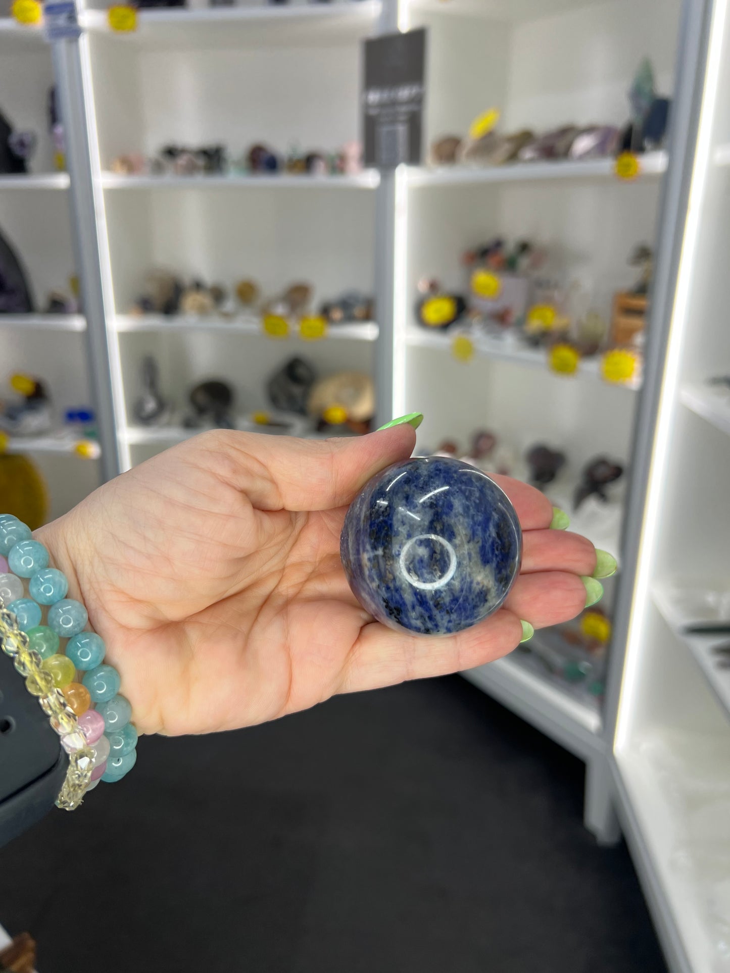 Sodalite Sphere on Stand