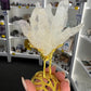 Clear Quartz Cluster on Gold Flamingo