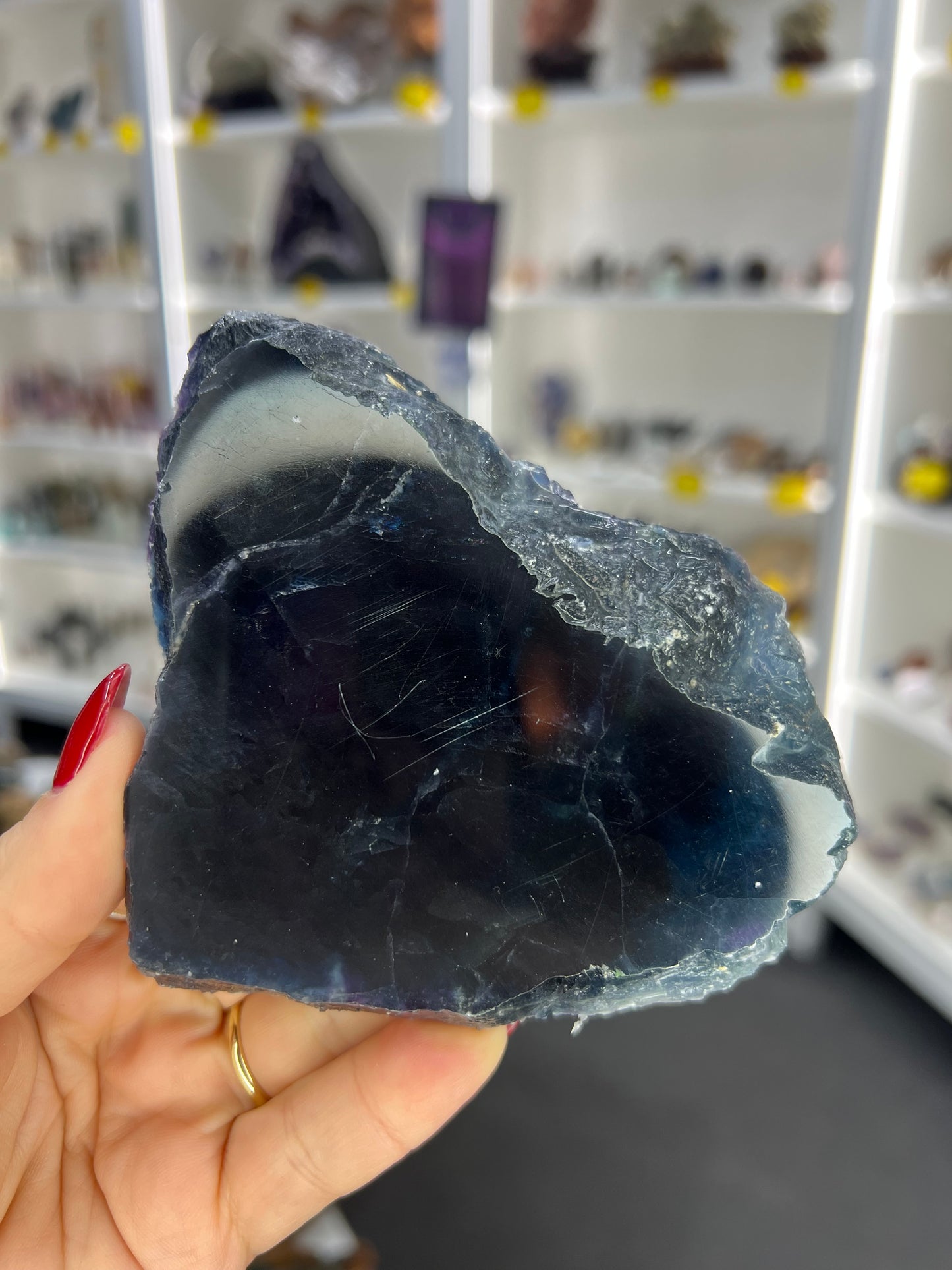 Black Fluorite Slab (UV reactive)