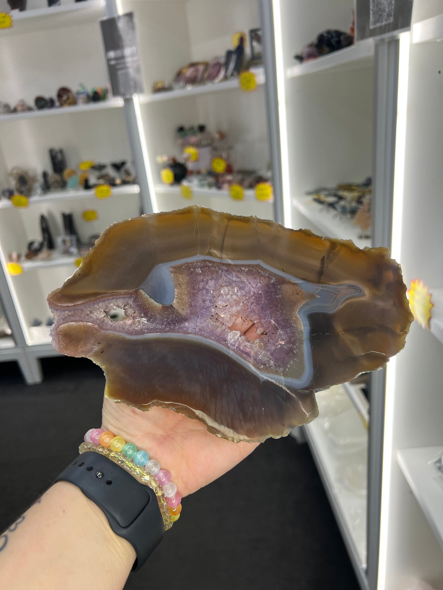 Amethyst / Agate Slab on Stand
