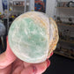 Variscite Indian Carved Sphere on Stand