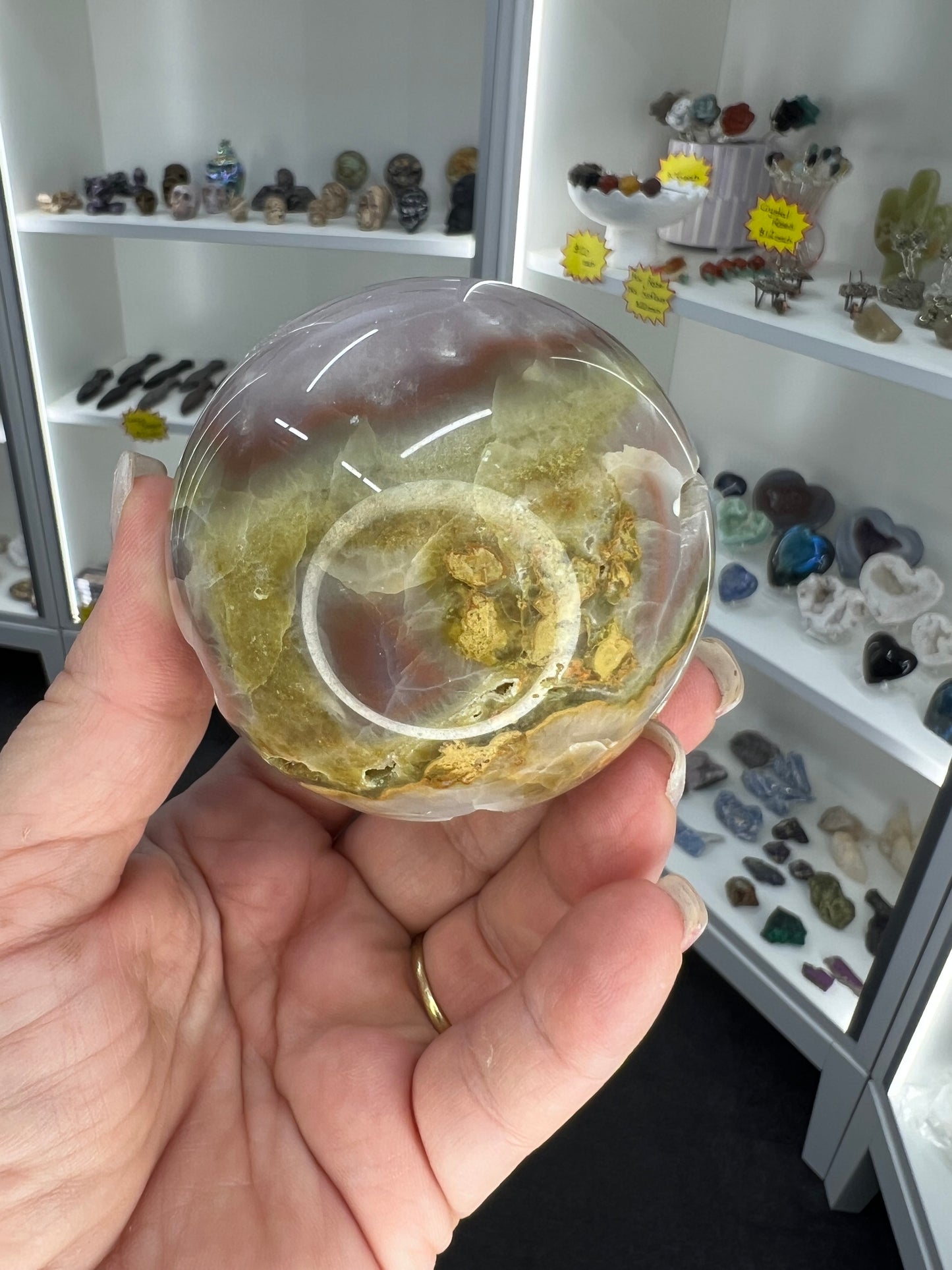 Geode Agate Sphere with Stand