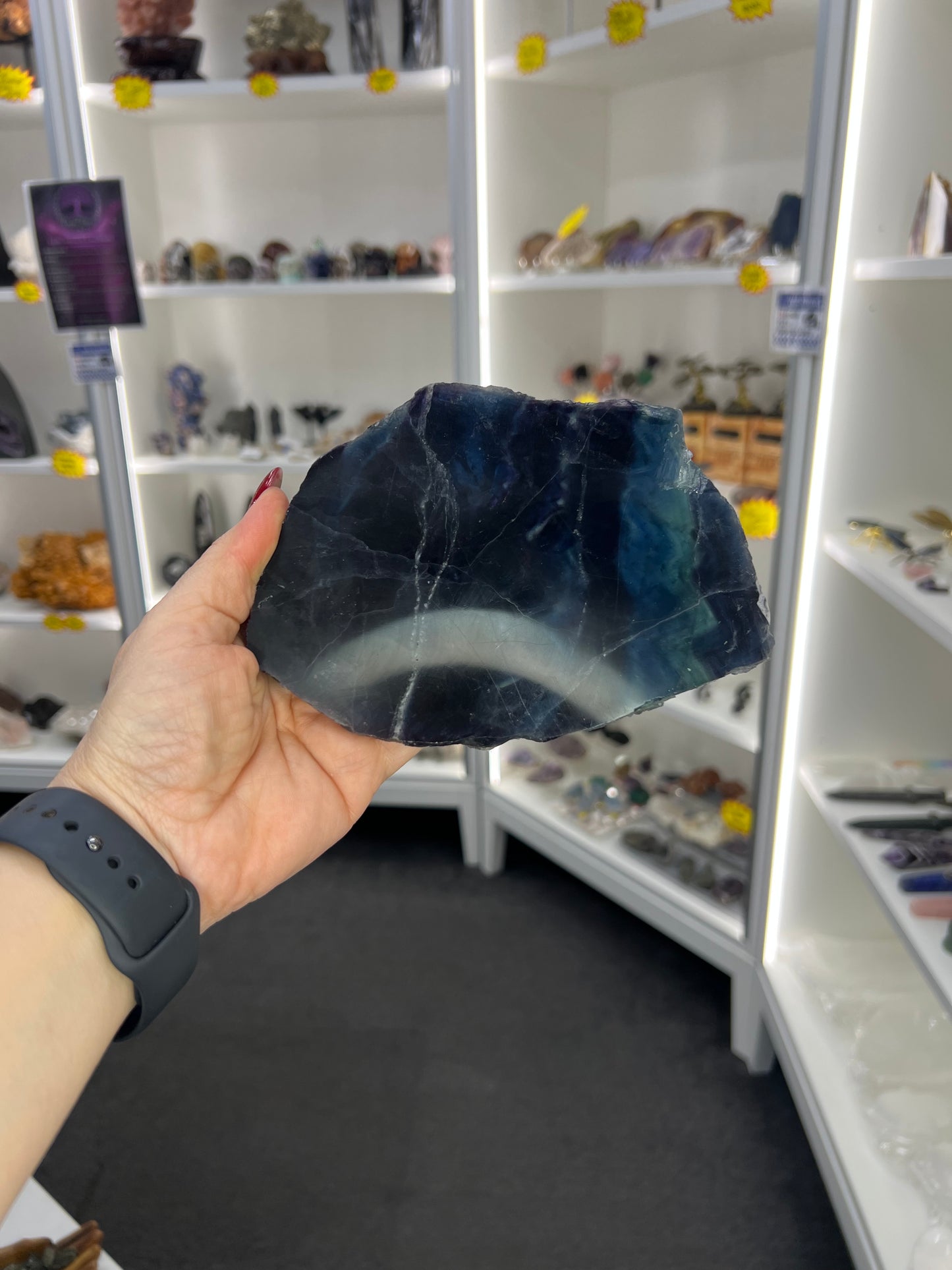 Black Fluorite Slab (UV Reactive)