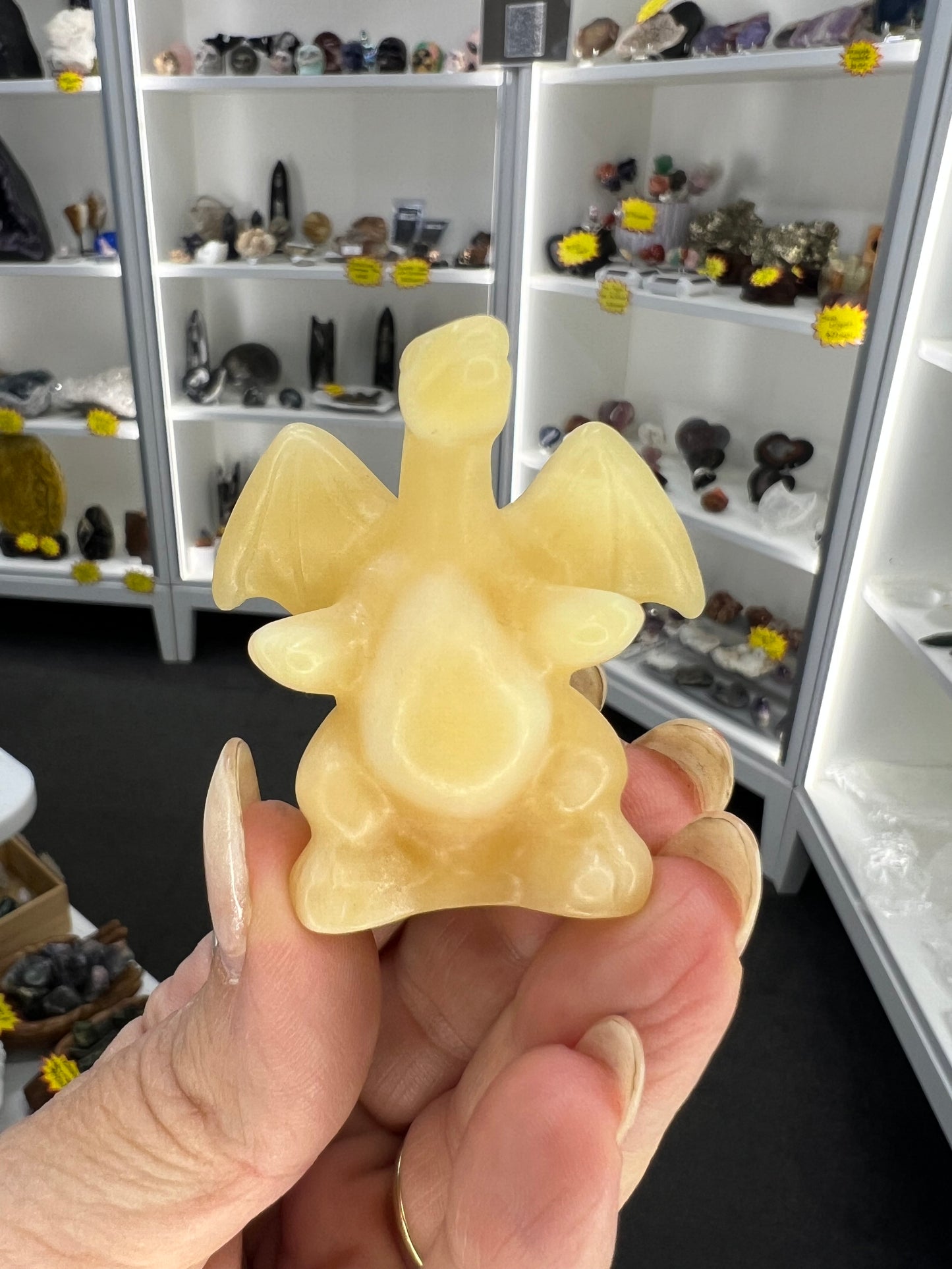 Yellow Calcite Character Carving