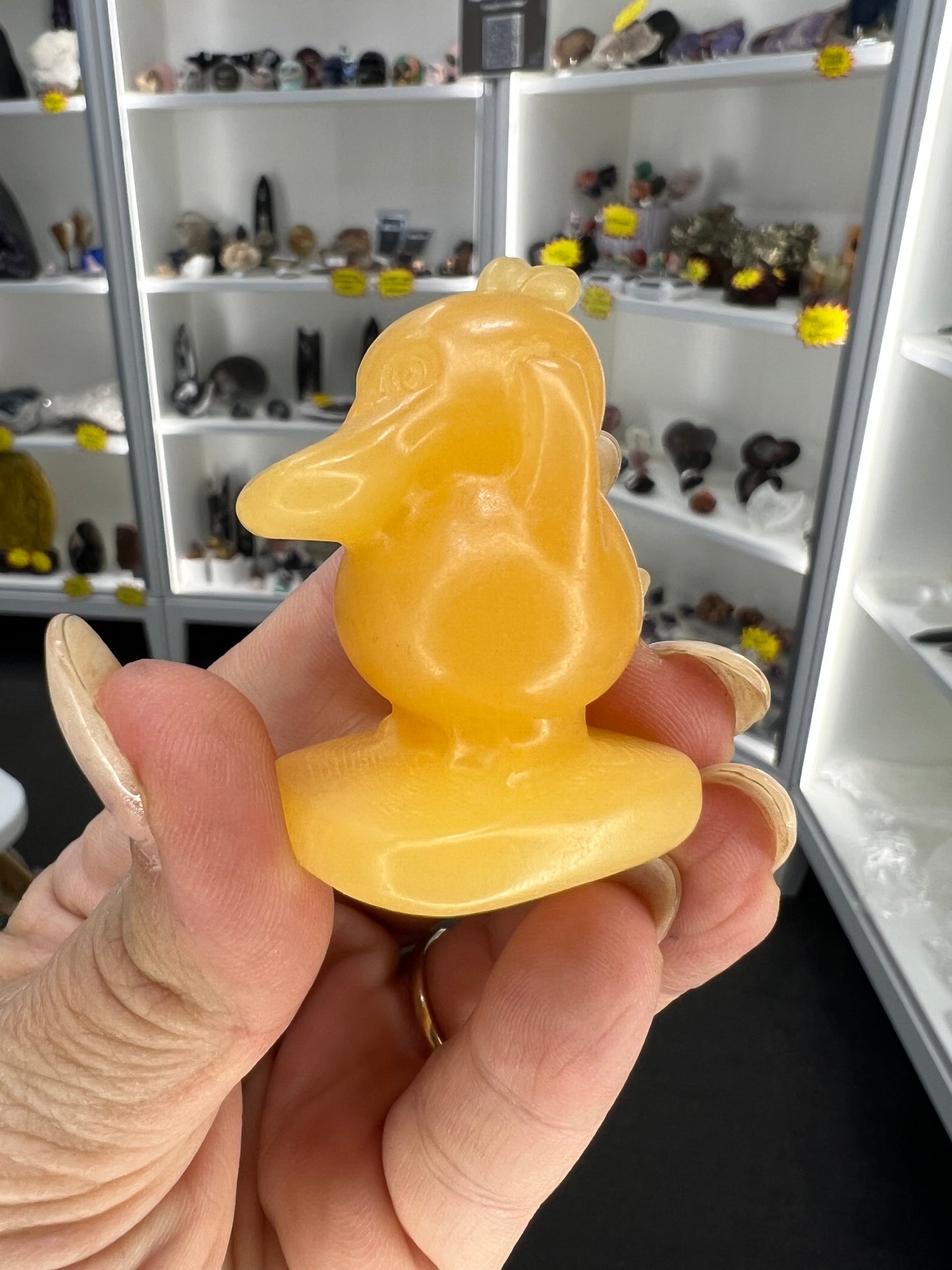 Yellow Calcite Character Carving