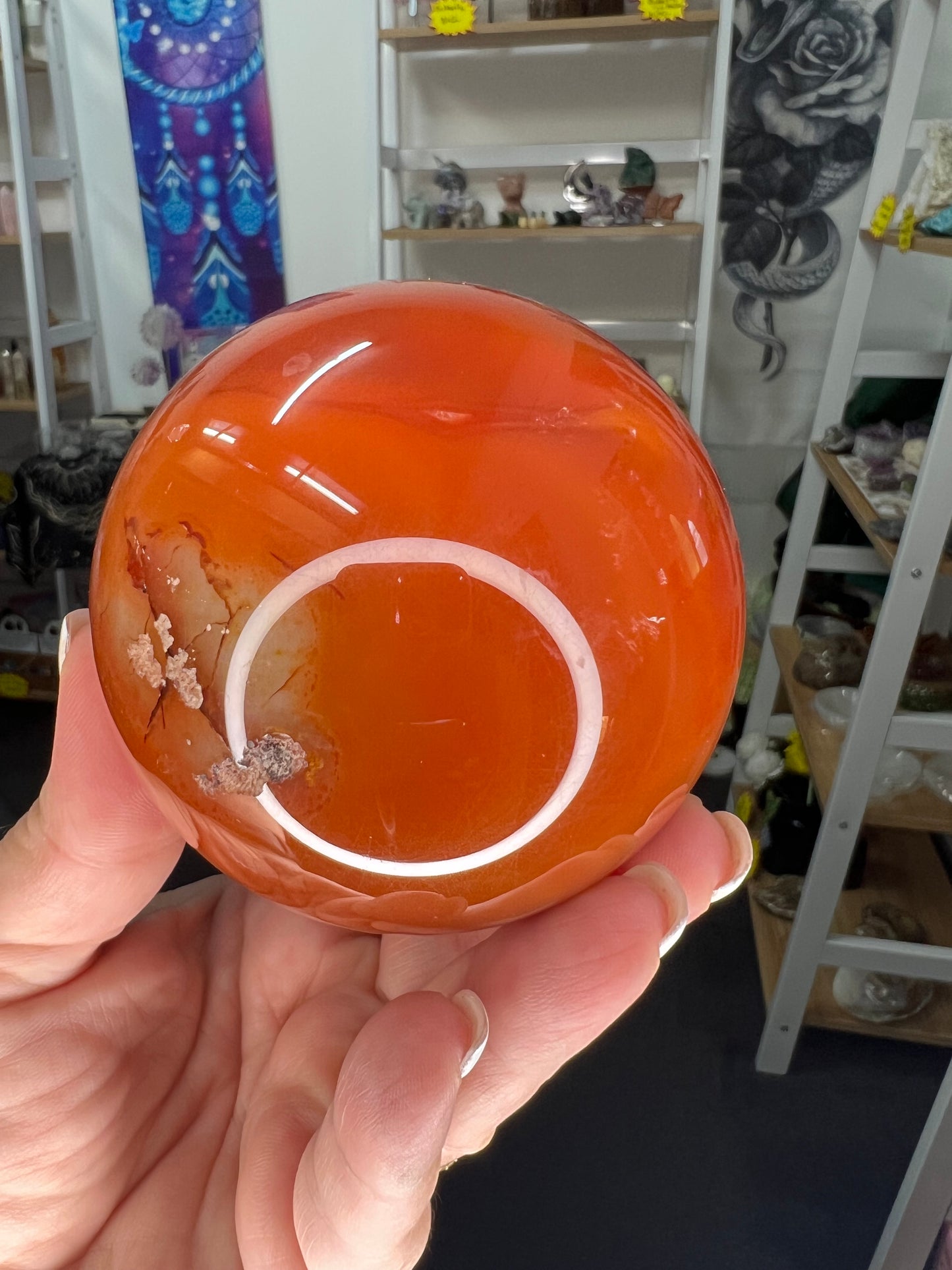 Geode Carnelian Sphere with Stand