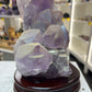 Amethyst Cluster on Custom Wooden Stand