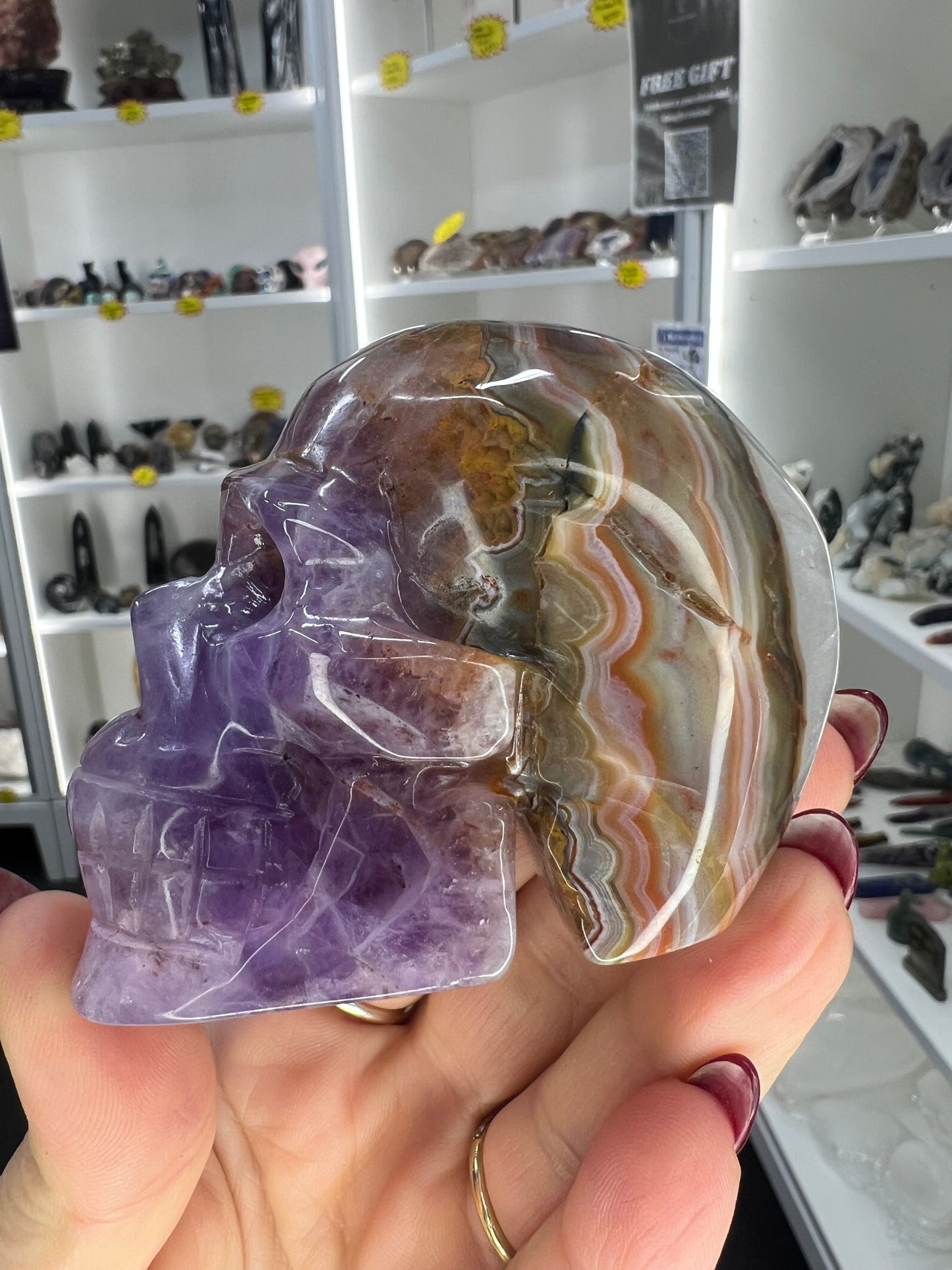 Crazy Lace Amethyst Skull