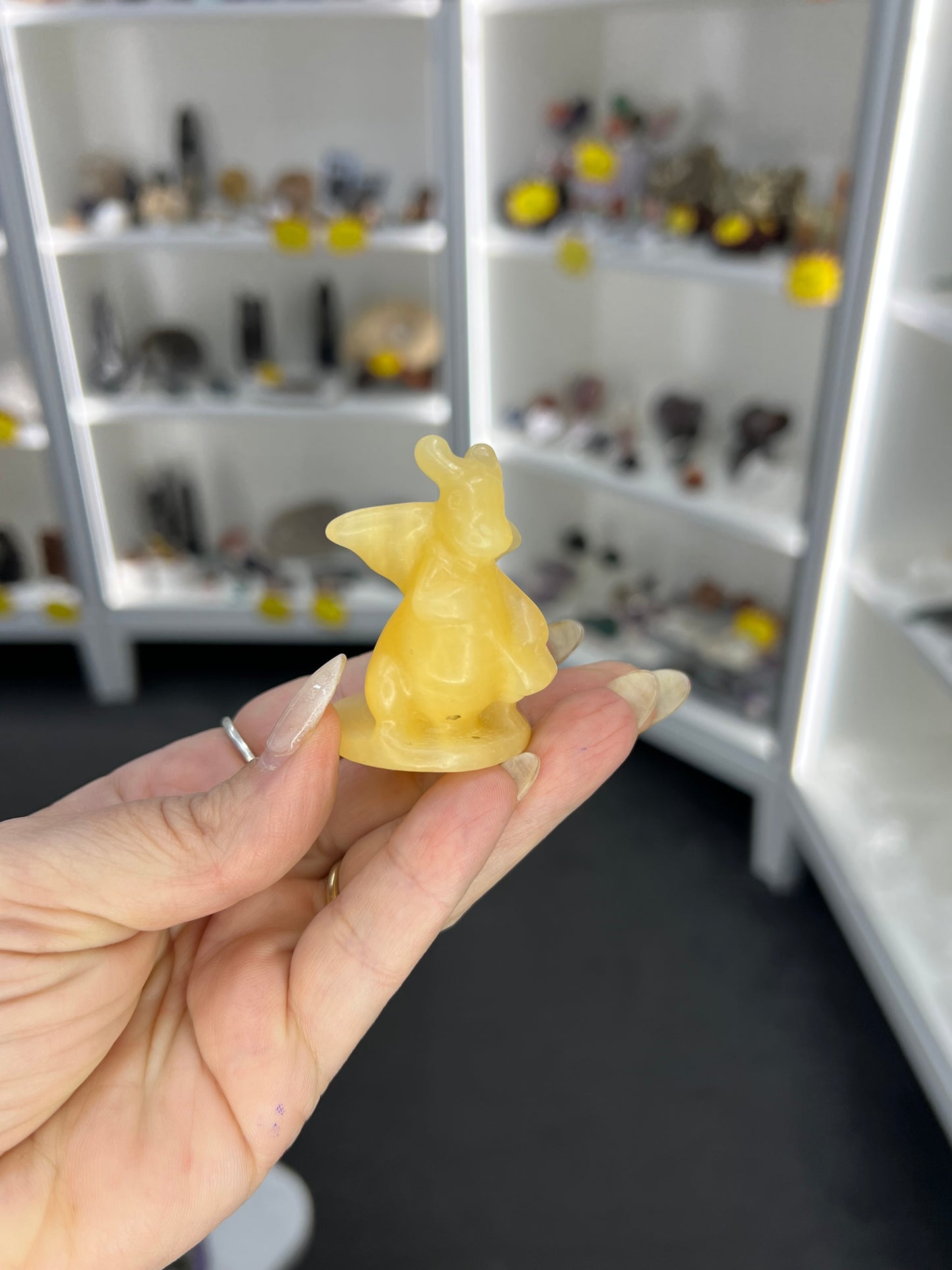 Yellow Calcite Character Carving