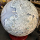 Huge Blue Moss Agate Sphere with Rotating Stand