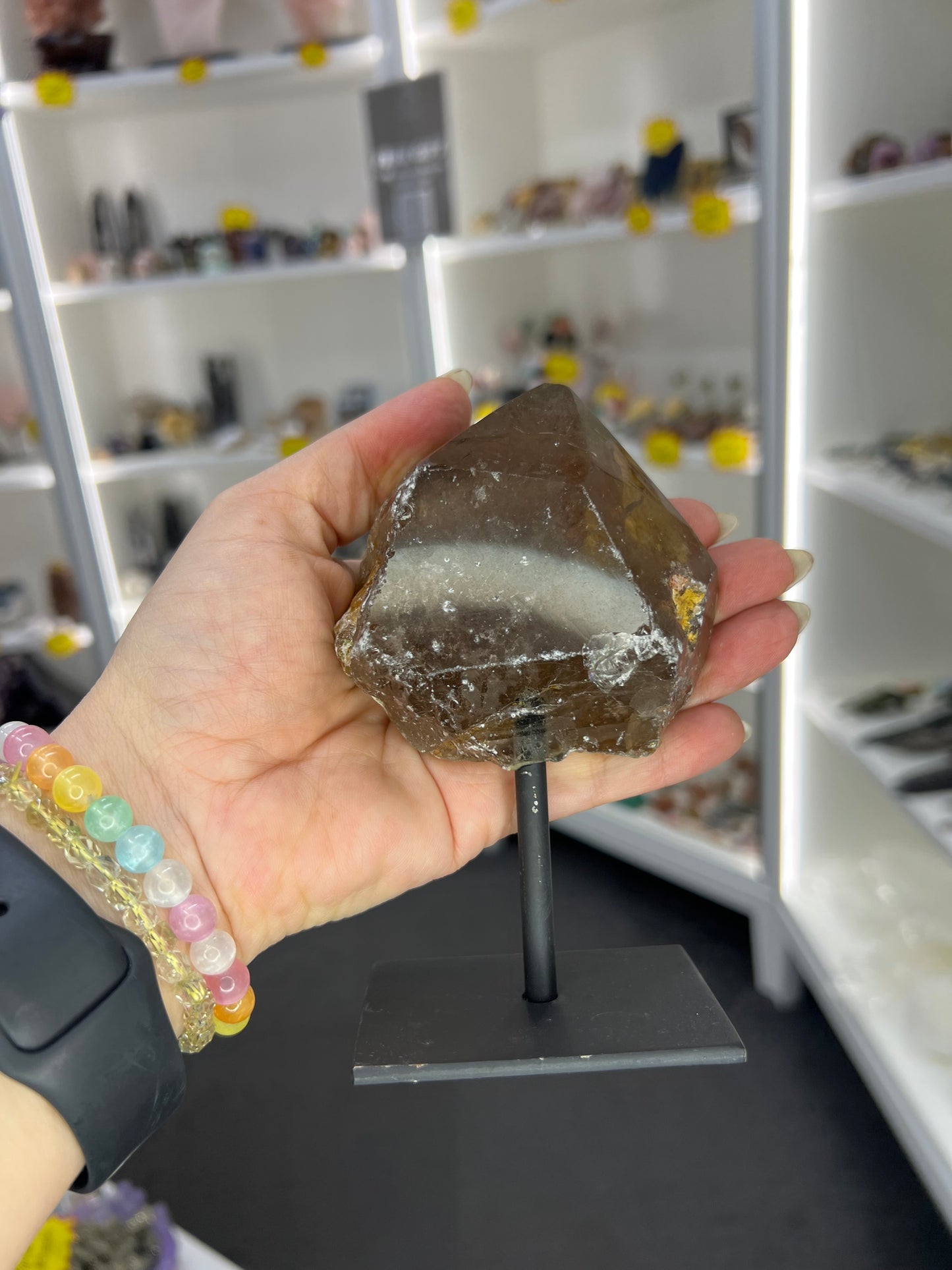 Smoky Quartz Point on Stand