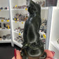 Green Jade Cat on Skull