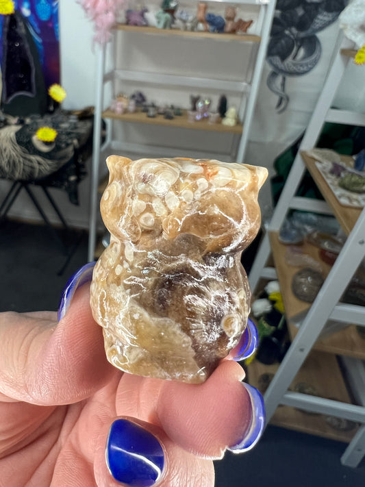 Chocolate Calcite Owl